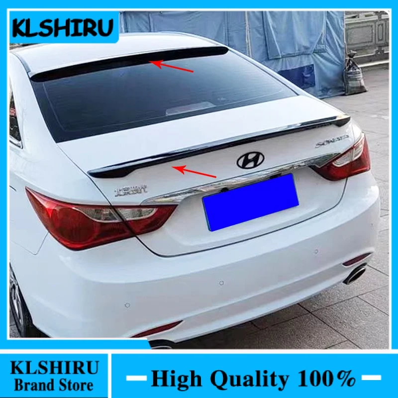 FOR Roof Spoiler Accessories OLD Hyundai Sonata ABS Plastic CAR Rear Window Glossy Black Lip Wing Tail Body Kit 2011 2012 13 14