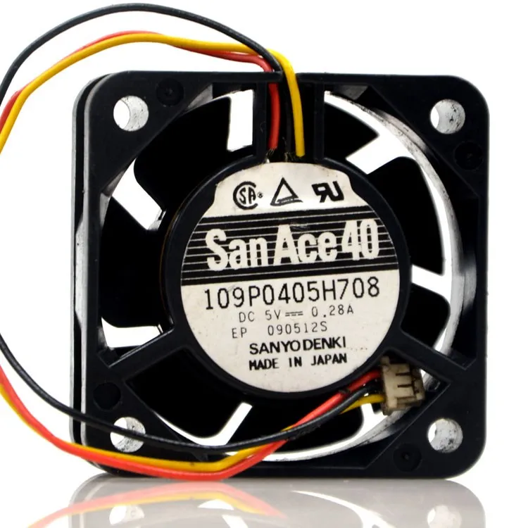 For SANYO 109P0405H708 DC 5V 0.28A 3-wire 40mm, 40x40x15mm Server Square cooling fan