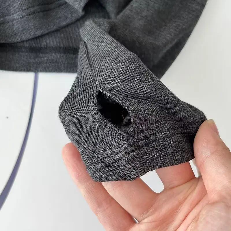 Dave&Di Nordic Minimalist Gray Color Long Sleeved T-shirt Women Casual Tops Basic Shirt For Spring