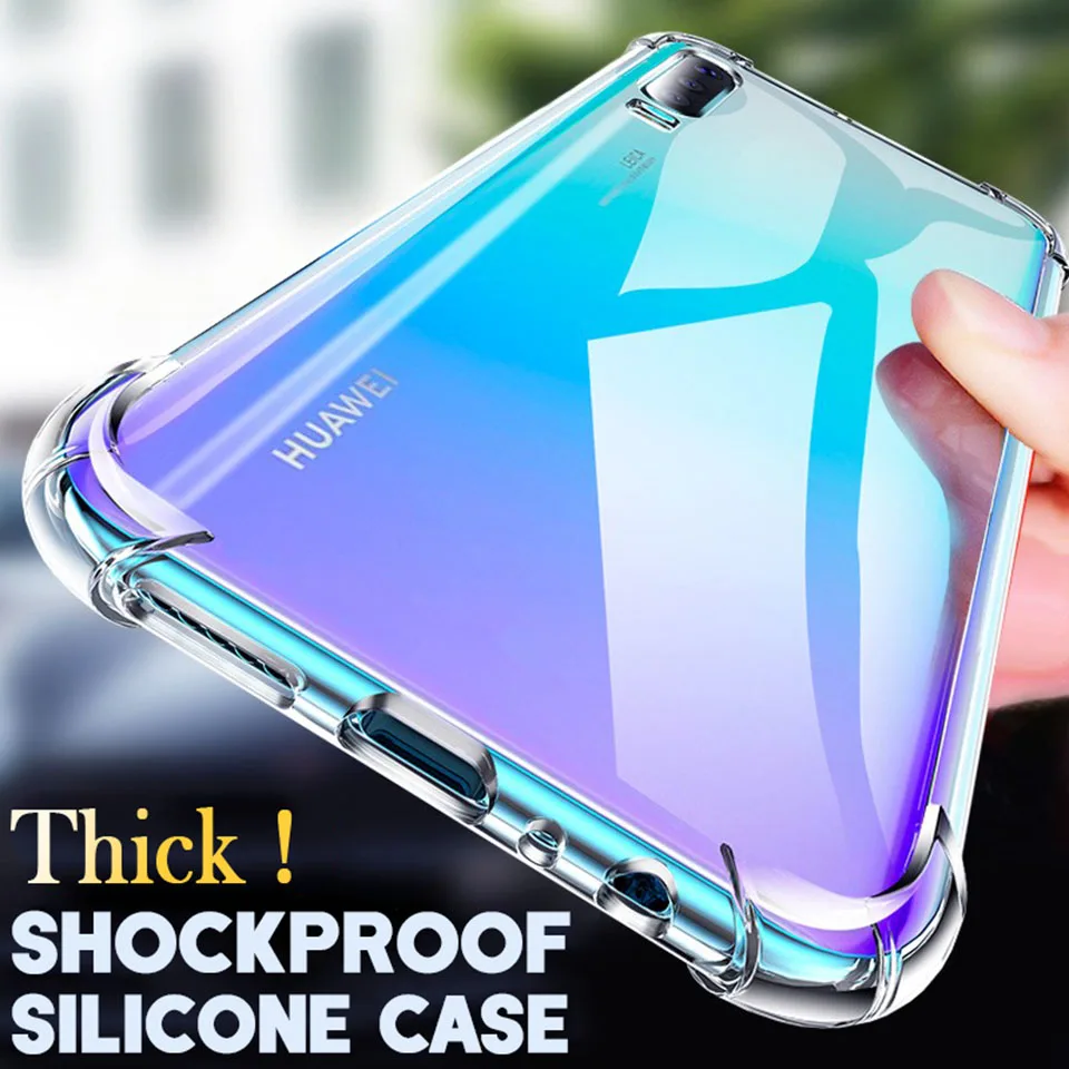 

Luxury Shockproof Clear Case For Huawei P50 P40 P30 P20 Lite Nova 5T 9 Honor X8 70 60 50 20 10i Magic 4 Pro Silicone Soft Cover