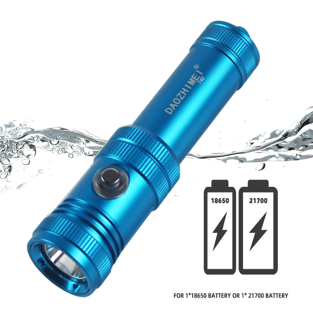 

5000LM T40 LED High Power Diving Torch IPX8 Professional Diving Flashlight Underwater Hunting Lantern Scuba Waterproof Lamp