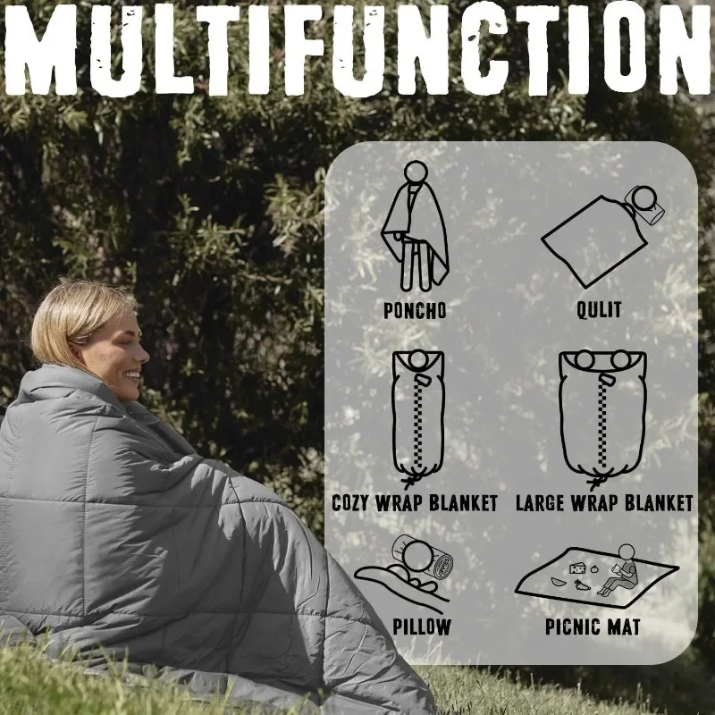 NEW Thinsulate Insulation Puffy Camping Blanket , Queen Size Warm Camping Quilt with Zipper, Waterproof Outdoor Sleeping Bag 1