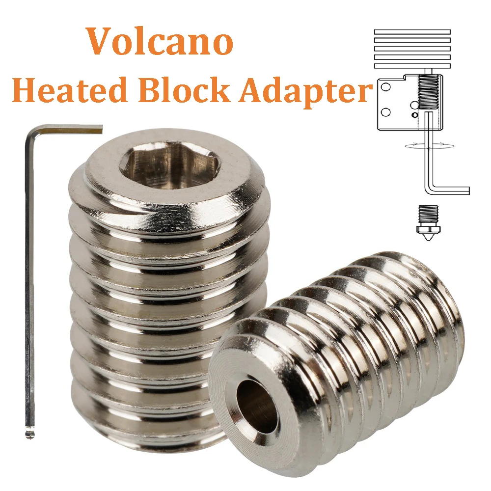 

2/4 шт. V6 сопло Вулкан блок с подогревом адаптер V6 Hotend экструдер Вулкан сопло тепловой блок никелированный разъем