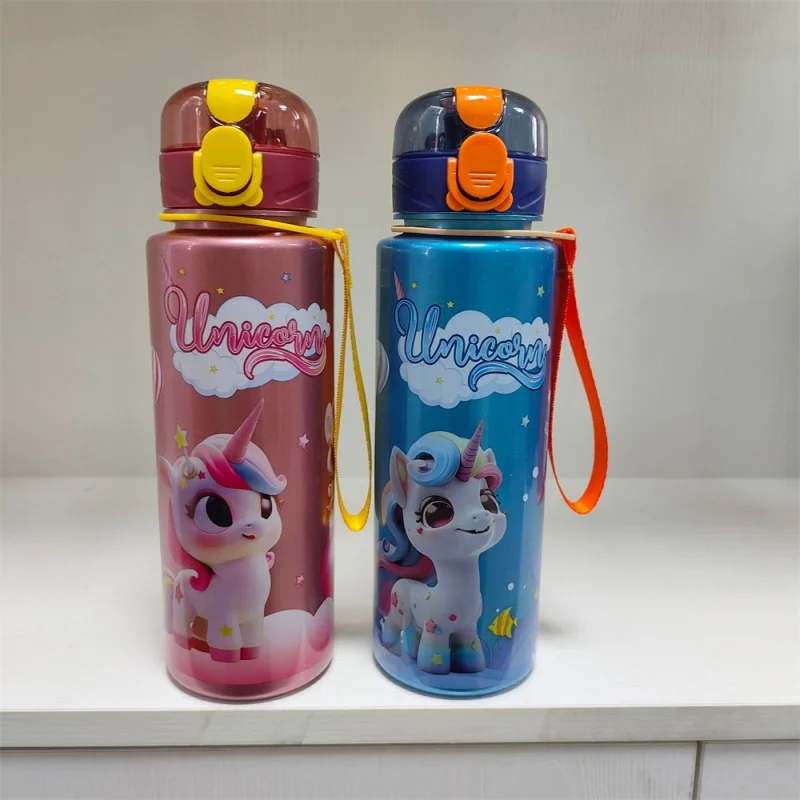 700ml Cute & Durable Space Cup BPA-Free Cute Unicorn Water Bottle Portable Water Bottle Flip cup with handle