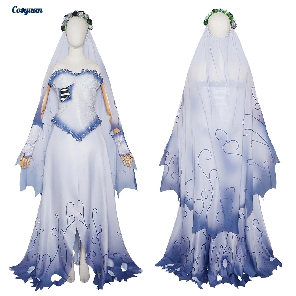 Disfraz de Emily de la Película La Novia Cadáver, Conjunto de Top y Falda para Cosplay, Ropa para Mujer, Disfraz de Fiesta, Juego de Roles, Halloween, Carnaval