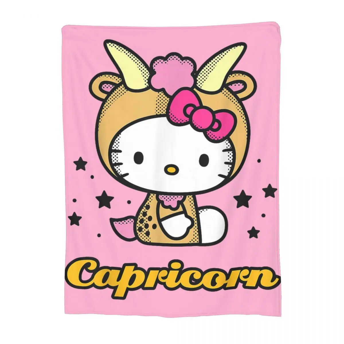 Hello Kitty Zodiac Capricorn Flannel Blankets Creative Throw Blanket for Home 125*100cm Quilt