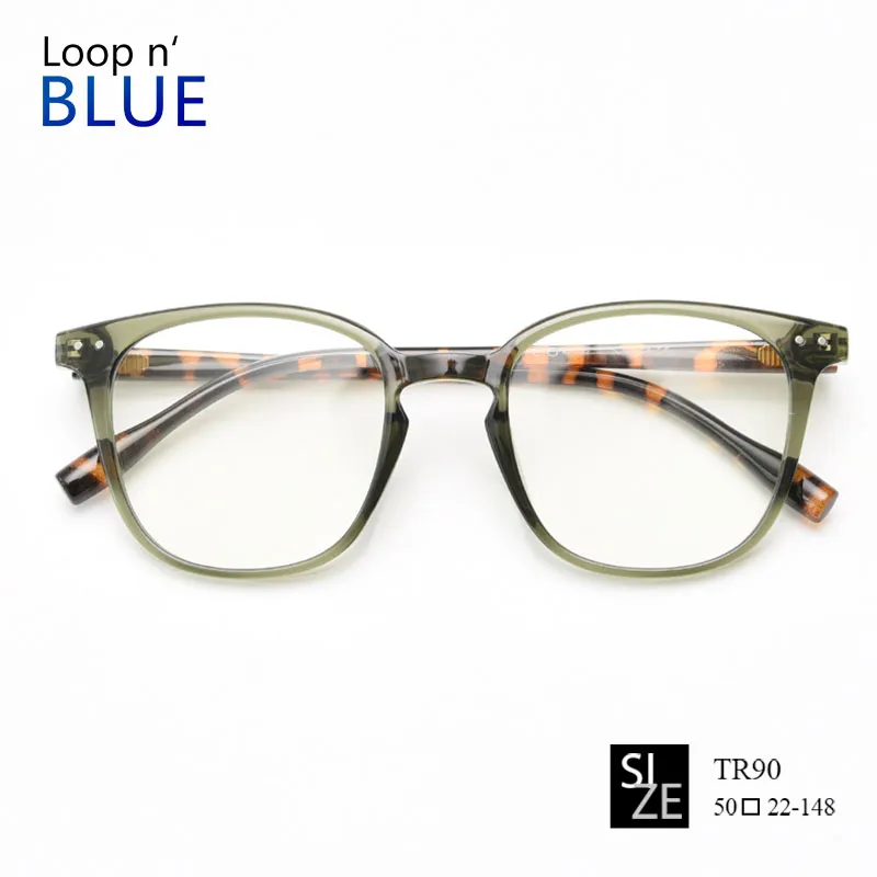 

Loopnblue Men's Reading Glasses TR90 Eyeglasses Classic Women Anti blue Ray Optical Eyewear Prescription lenses 1765A