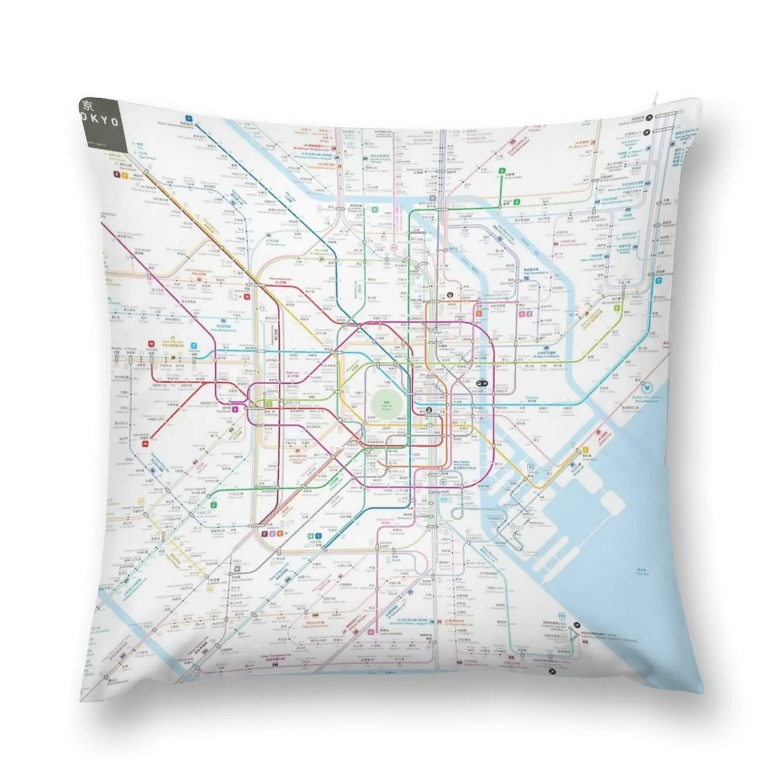 Tokyo Metro Map Throw Pillow Cushions For Children Cushion Child Decorative Cushions bed pillows pillow