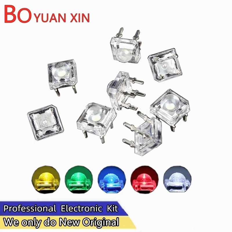 20pcs 4 Pin High Quality 5mm Clear Light-Emitting Piranha LED Apply Dome Wide Angle Super Bright Light Lamp For Car Light