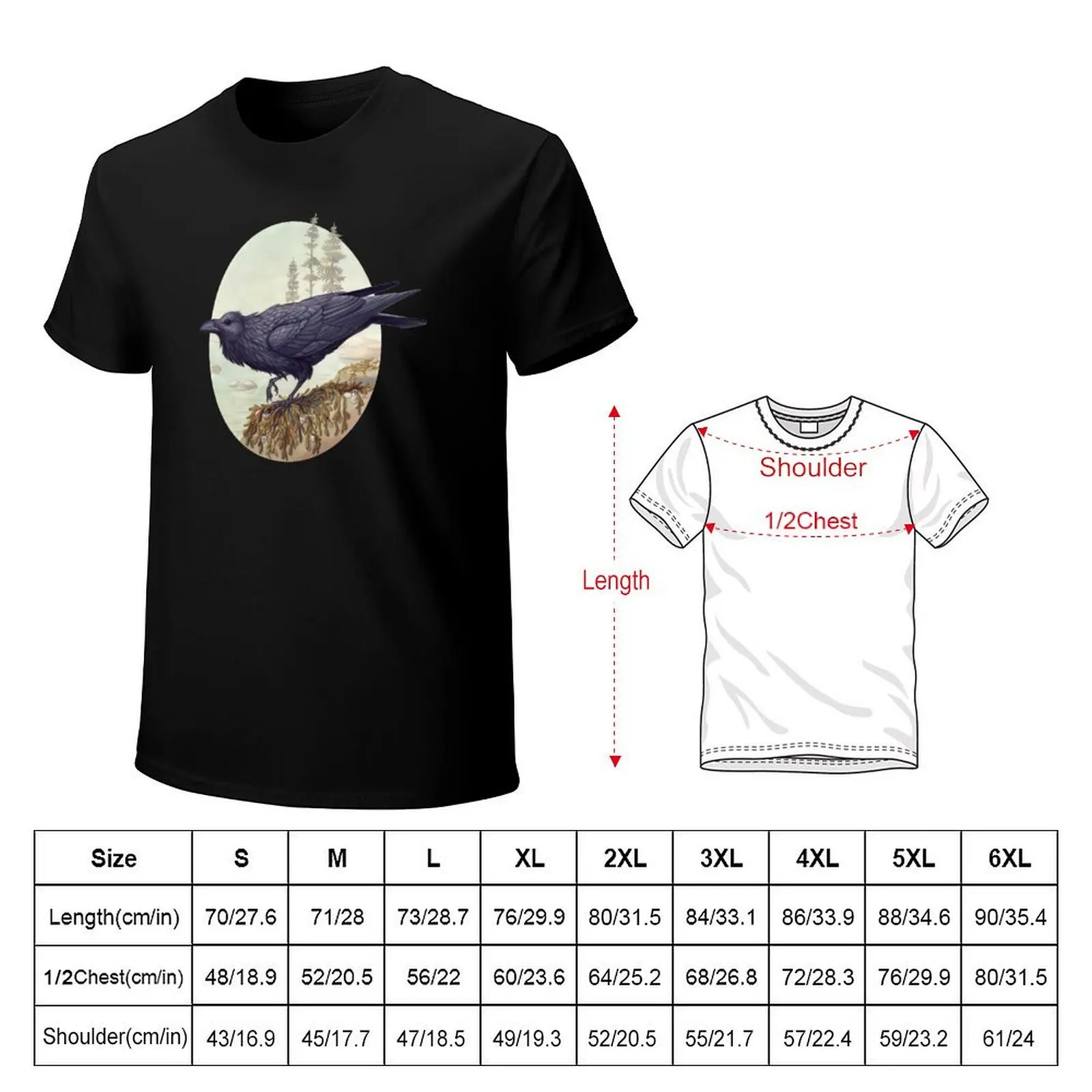 Raven of the North Atlantic T-Shirt Regular Fit Plain Tee Shirt
