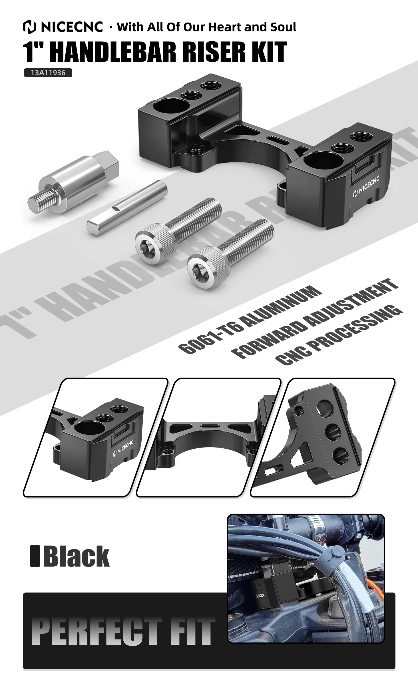 NICECNC 1" Lenkererhöhungssatz für KTM 790/890 Adventure S R Rally-Modelle 890 Adventure 2019-2024 Husqvarna NORDEN 901 2022-2023 – Detail 2