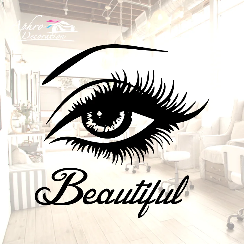 Beautiful Wall Car Sticker Decal Art Mural Eyelash Fashion Home Living Room Decoration Eyebrows Beauty Salon Room Wall Decal