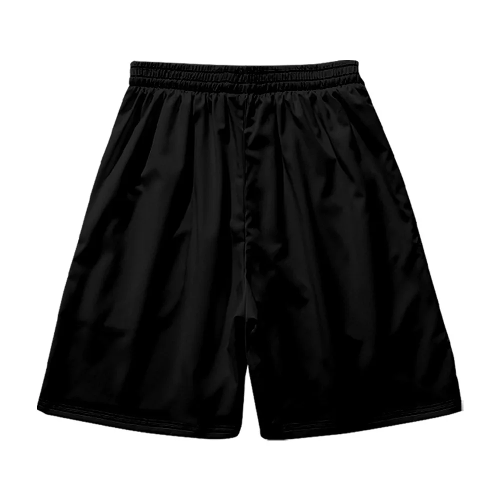 Summer Male Streetwear Beach Shorts Casual Loose Japanese Style Demon Print Men Women Elastic Waist Black Shorts Plus Size