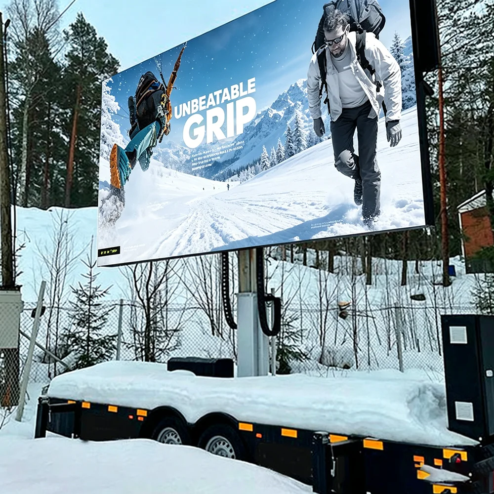 Mobile Foldable LED Screen Trailer Outdoor Advertising Display Waterproof Mobile LED Digital Signage