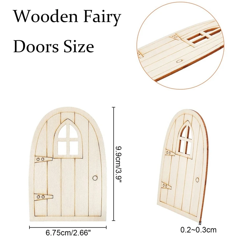 미도색 시뮬레이션 나무 요정 미니 빈 정원 할로우 아웃 엘프 문짝, 미니어처 DIY 공예 장식, 30 개