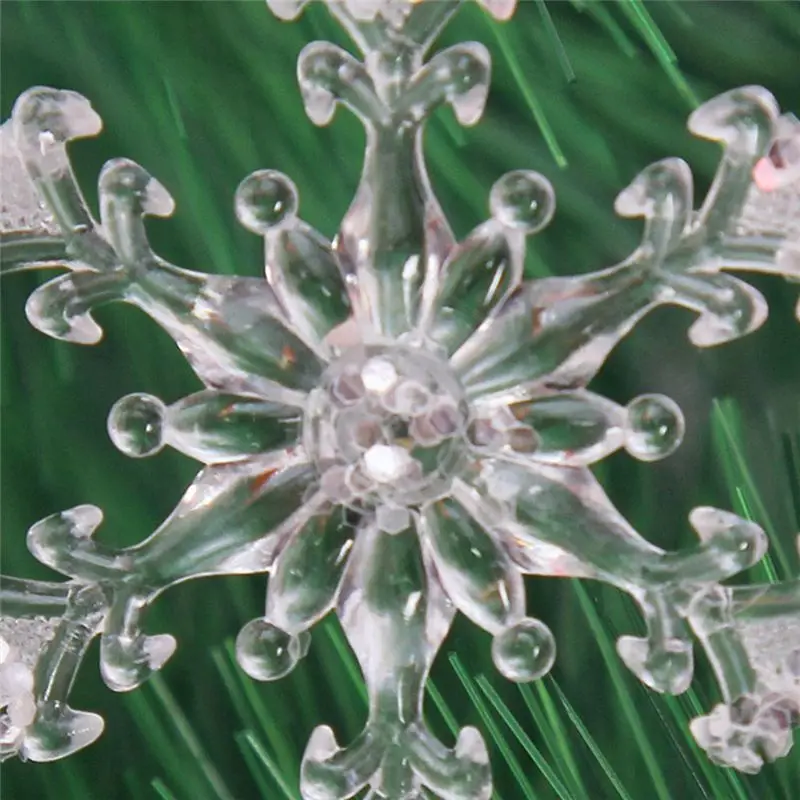 

Новая фабрика, 30 шт., 4,5 см, рождественские прозрачные липкие снежинки, акриловые рождественские елки, подвесной орнамент