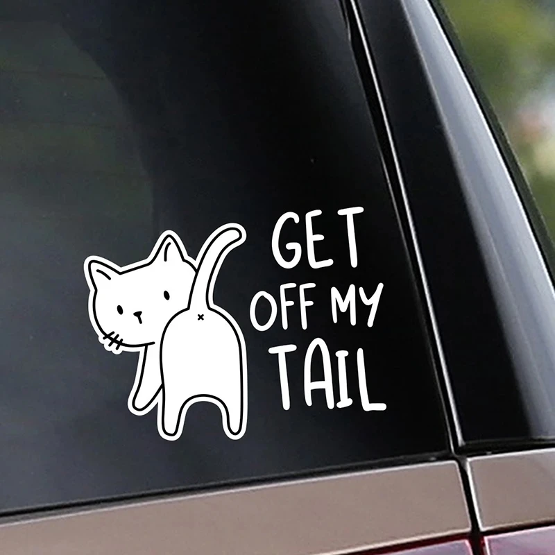 اخرج من ملصقات الفينيل لسيارة My Tail Cat على مصدات النوافذ لبيجو