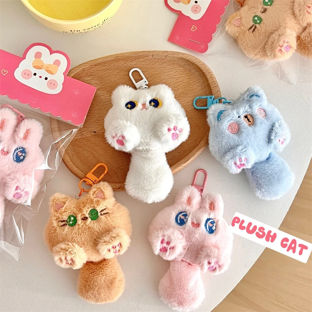 Presente de aniversário 1pc brinquedo de pelúcia gato chaveiro animais de pelúcia dos desenhos animados gato boneca saco feminino pingente decoração carteira