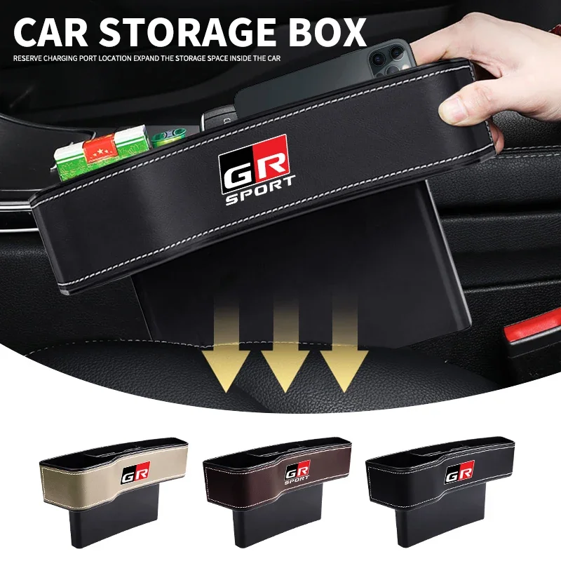 

Car Seat Gap Storage Box Crevice Organizer Holder For Toyota GR Sport Gazoo Racing Yaris Corolla Hilux Supra C-HR Accessories ﻿