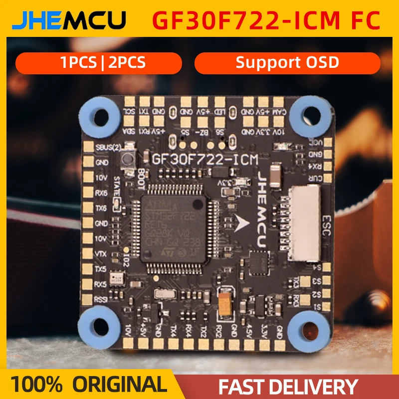 JHEMCU GF30F722-ICM Flight Control F7 F722 FC Dual BEC 5V 10V Baro OSD HD 3-8S Lipo Input For RC FPV Freestyle Drone Par