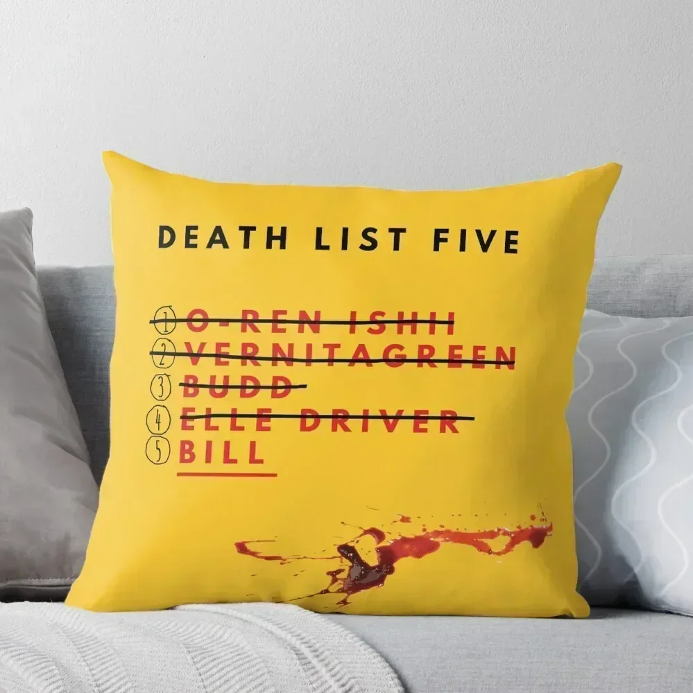 

Kill Bill- Death List Throw Pillow Couch Cushions Decorative Sofa Cushion pillowcases for sofa cushions Sitting Cushion pillow