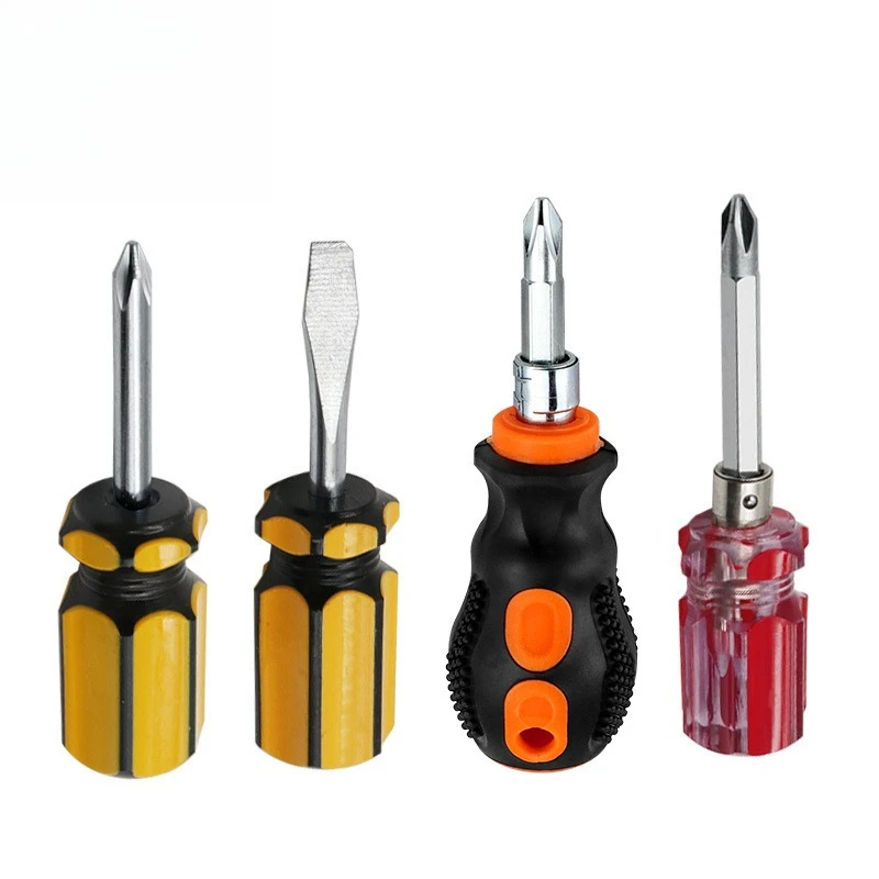 

Mini radish head screwdriver, magnetic dual-purpose one-word cross screwdriver, two-color handle screwdriver