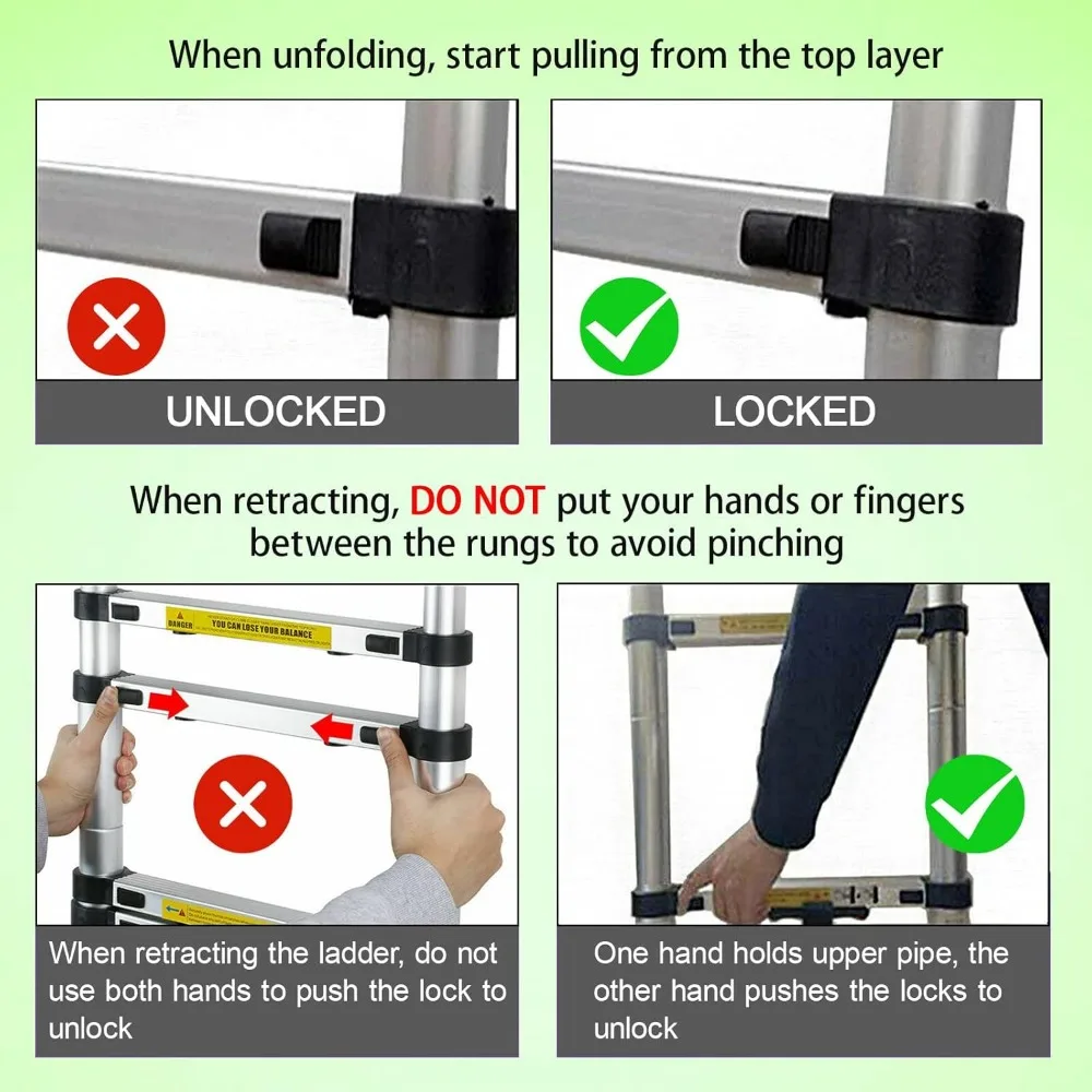 Adjustable Ladder Extender PRO: Fits Steps 4.921-7.875 High, Stabilizer and Leveler for Safety Ladders