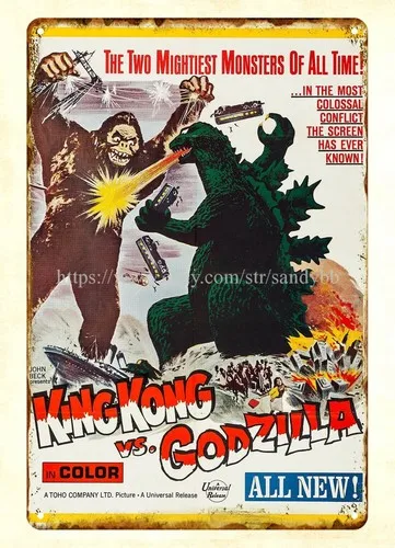 1962 King Kong vs.  movie poster metal tin sign home interior design