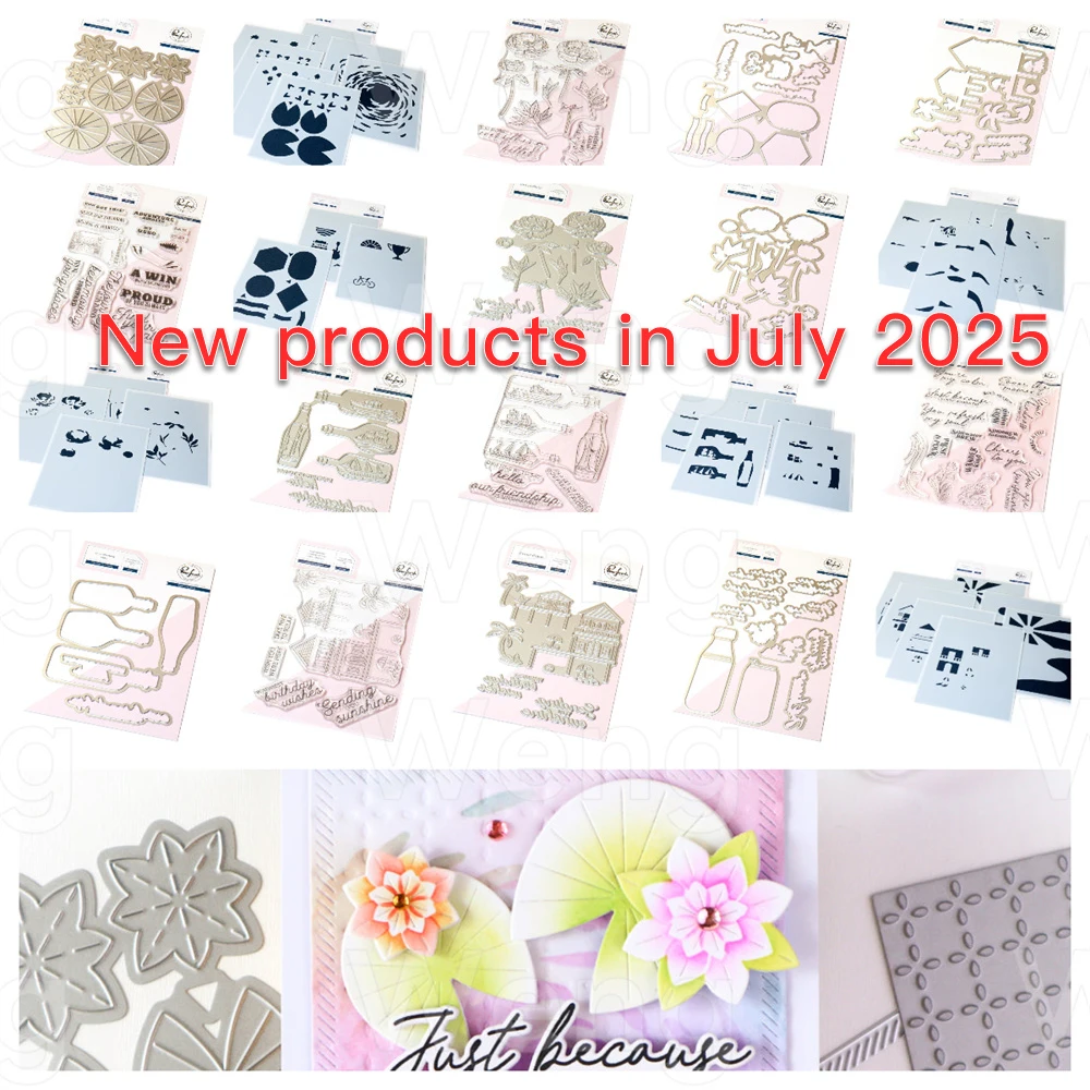 

Blooms and Water Lilies Cutting Dies and Stamps Hot Foil Scrapbook Diary Decoration Embossing Stencil Diy Greeting Card Handmade