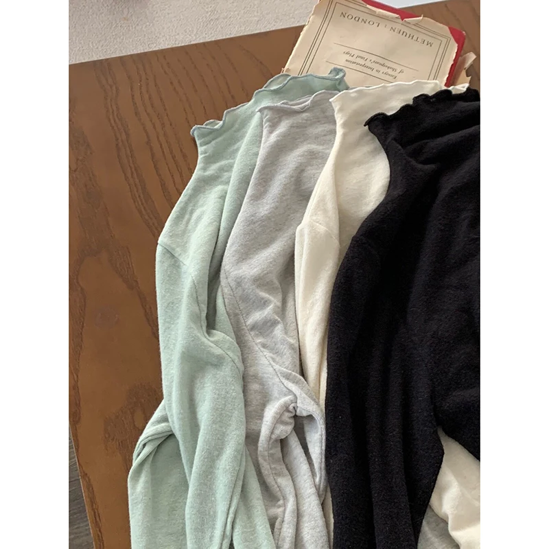 Cseta ajustada de manga larga con cuello redondo para mujer, csa básica versátil para otoño e invierno, ropa interior g...