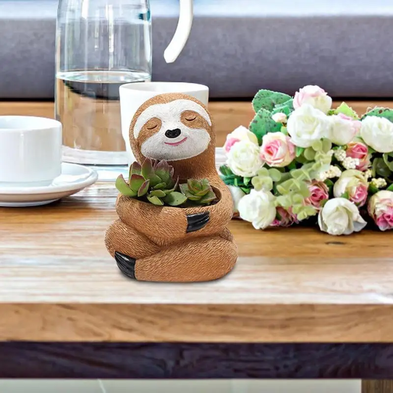 Sloth Flower Pot Modern Abstract Character Flower Pot Resin Garden Accessories Pots For Plants And Home Room Decoration