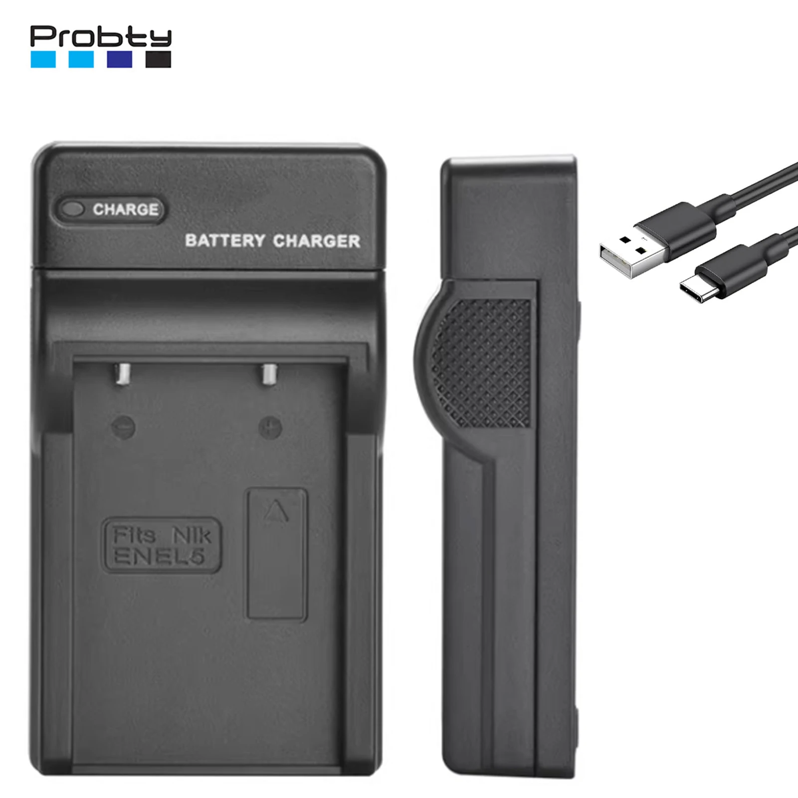 EN-EL5 USB-C Battery Charger for Nikon CoolPix 3700, 4200, 5200, 5900, 7900, P3, P4, P80, P90, P100, P500, P510, P520, P530