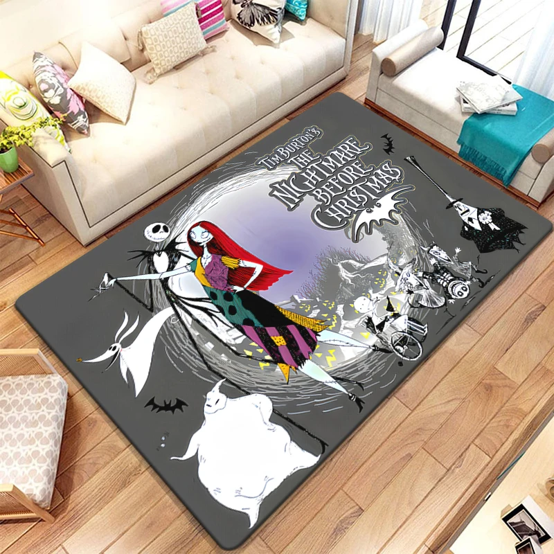 The Nightmare Before Christmas Printed Carpet,Bathroom,Living Room Decor,Sofa,Table Rug.Picnic,Camping,Outdoors,Bedroom,Door Mat