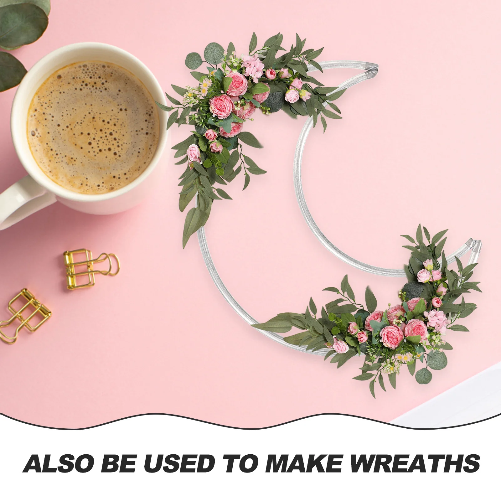 

10Pcs Dreamcatcher Ring Moon Shaped Metal Rings for DIY Dreamcatcher Hoop Wall Hanging Craft Projects Moon Shaped Dream Catcher