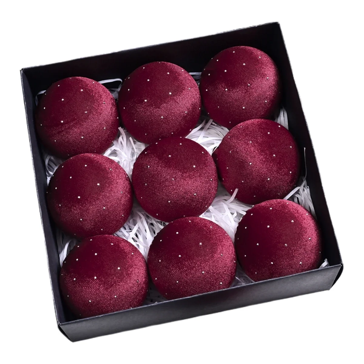 

9 Velvet Christmas Balls Ornaments Set for Holiday Decor and Xmas Tree Combining Classic Style with Soft Velvet Finish