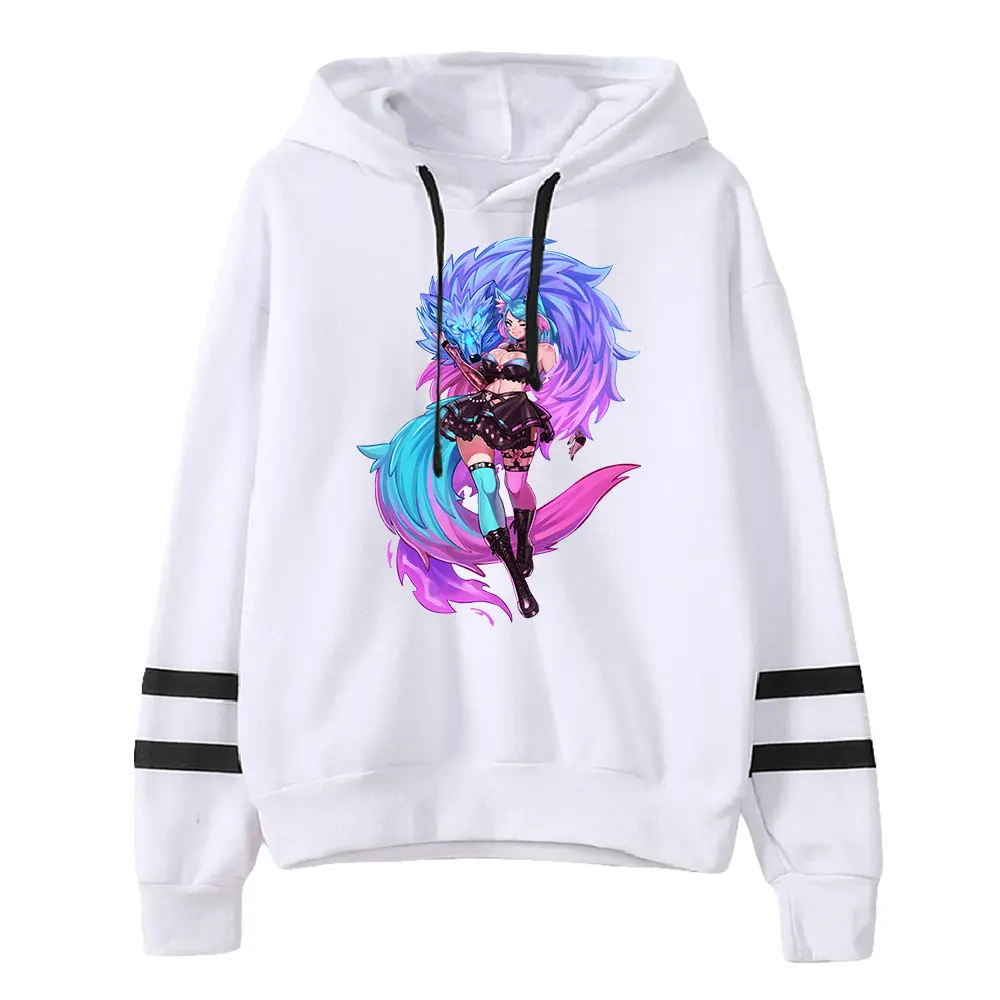 Silvervale VTuber-Sweat-shirt unisexe à manches parallèles pour homme et femme, sweat à capuche sans poche, streetwear Harajuku, vêtements Anime