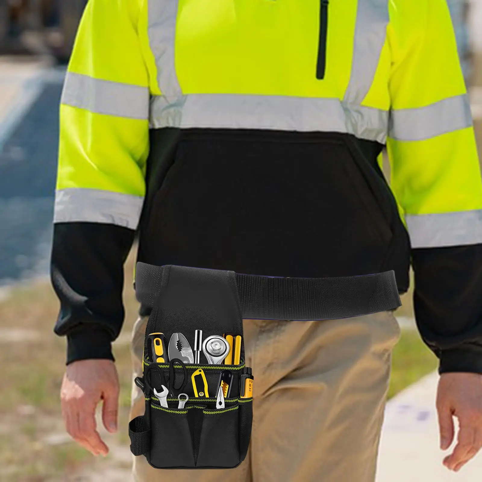Alet Çantası Alet Kemeri Ayarlanabilir Kemer Taşınabilir Çok Fonksiyonlu Alet Çantası Alet Çantası Marangoz İnşaat Ağaç İşçisi Tesisatçı için