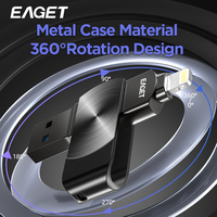 Eaget USB Flash Drive MFi Lighting to USB 3.2 Pendrive 64GB 128GB 256GB 1TBUSB Memories Stick for IPhone IPad PC Phones Laptops