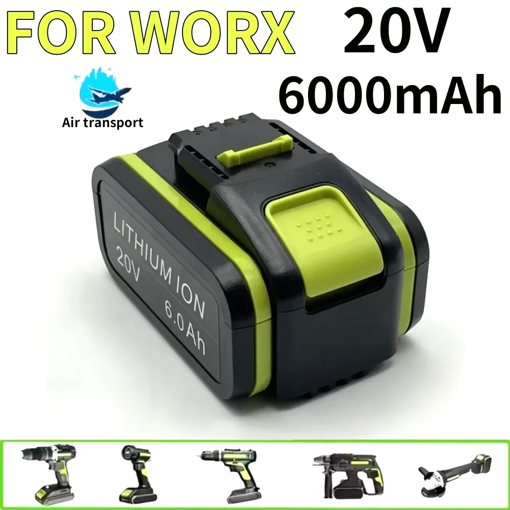 

20V 6.0Ah For WORX high-capacity Lithium-ion Battery WA3551 WA3551.1 WA3553 WA3641 WX373 WX390 Rechargeable Battery Tool