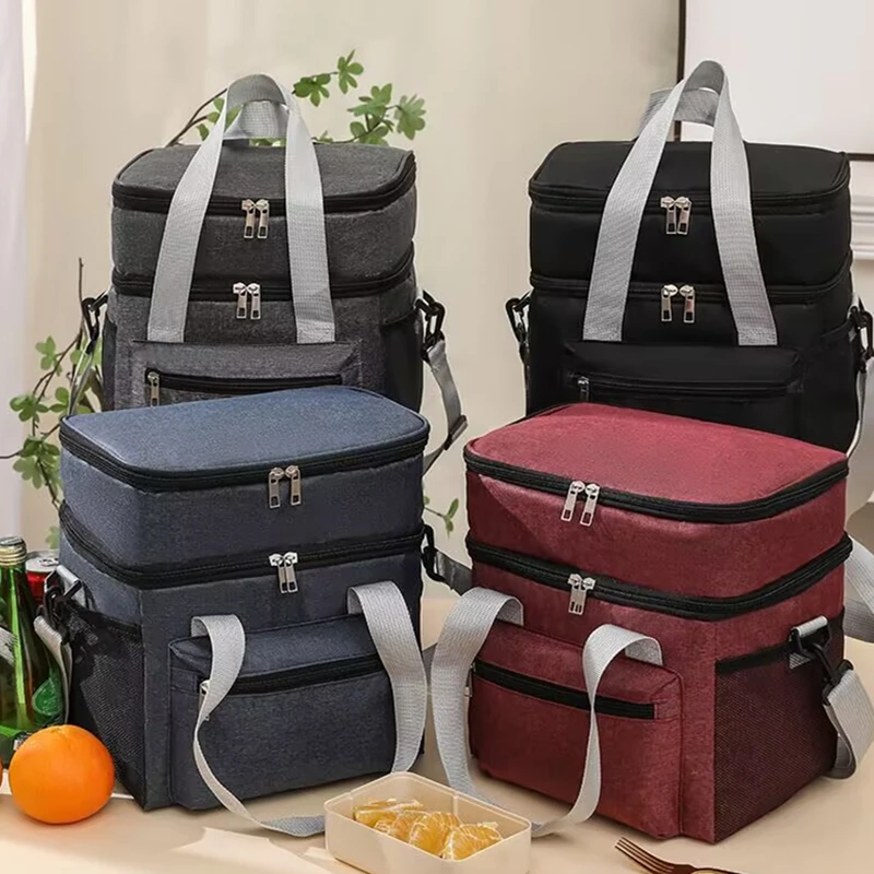 

Outdoor 15L Camping Storage Bag Cooler Lunch Box Thermal Bag Travel Tableware Handbag Insulated Bag for Camping Picnic Tool