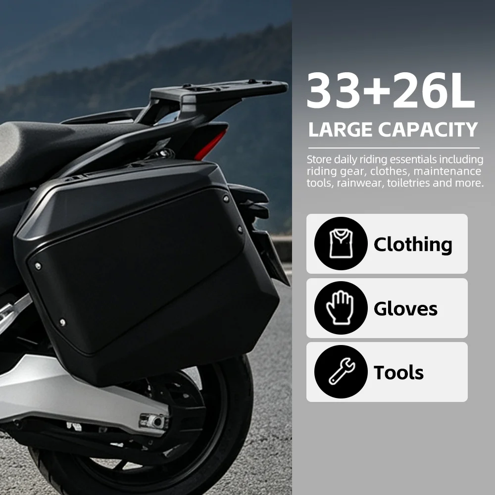 Motorbike Quick Detach Side Cases, Elegant Big Volume Non-Destructive Storage for HONDA NSS750