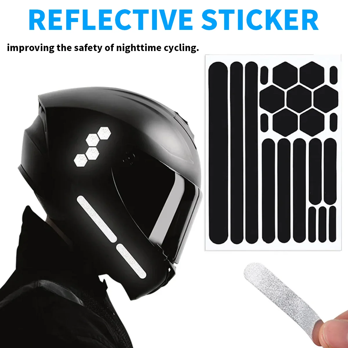 Helmet Warning Reflective Stickers Night Safety Driving Accessories Fluorescent Decorative Sticker Bicycle Moto Car Decal