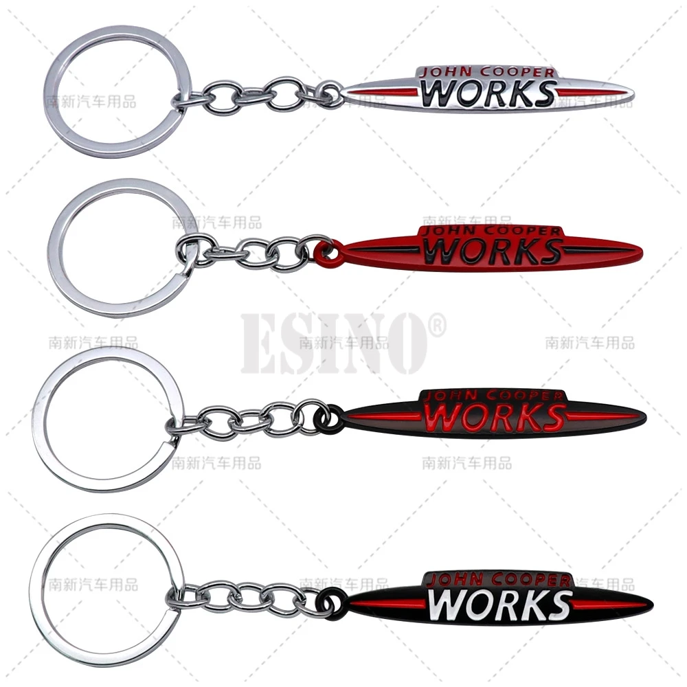 Car Styling 3D JCW John Cooper Works Metal Zinc Alloy Metal Key Chain Keychain Key Ring for For Mini Cooper Countryman Clubman