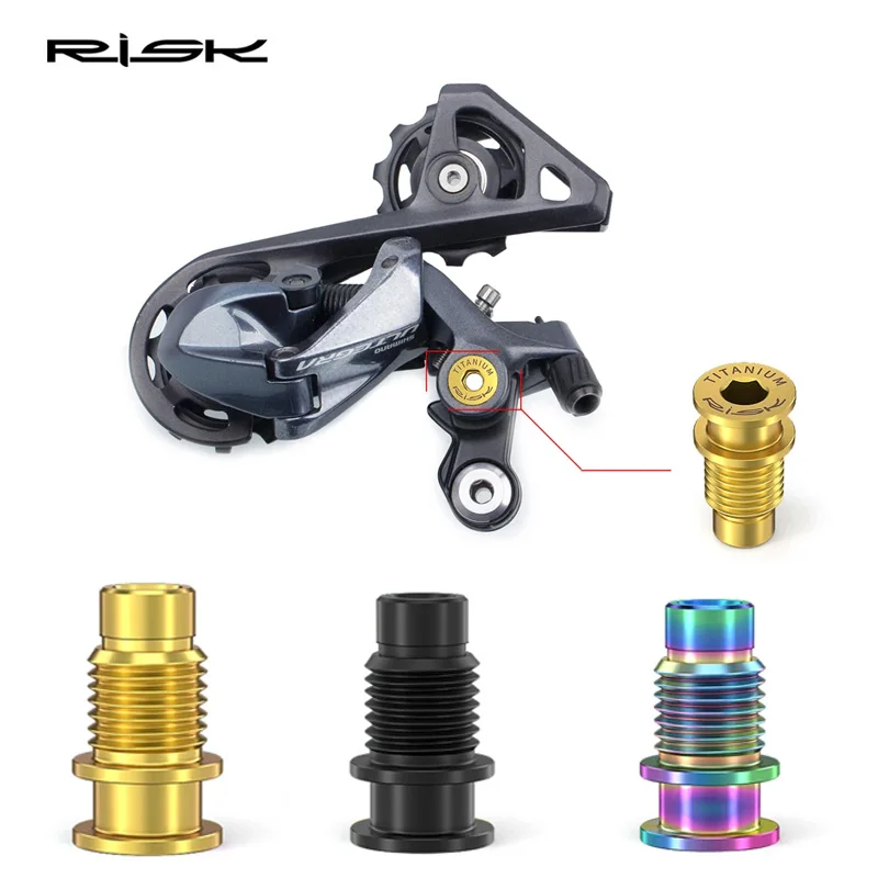 RISK-tornillo de cambio trasero de bicicleta, tornillos de fijación de cambio de bicicleta de titanio, perno de cambio para bicicleta de carretera Shimano Ultegra R8000