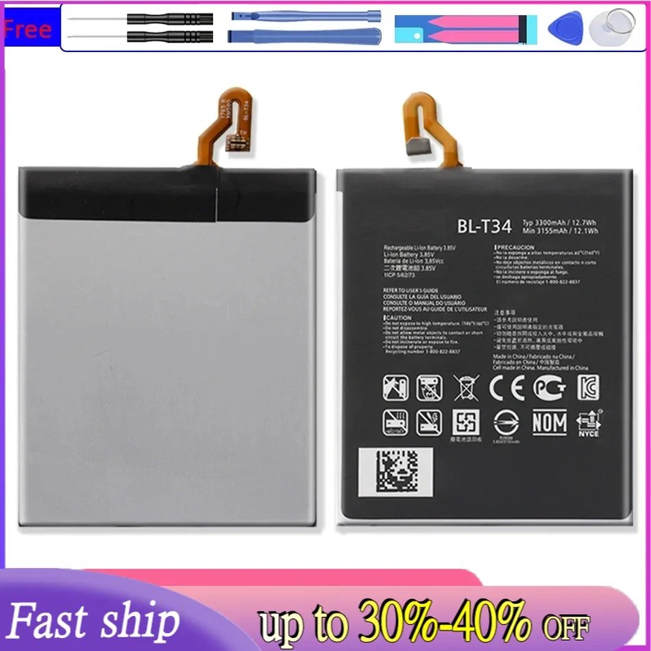 BL-T34 Mobile Phone Battery For LG V30 V30+ V30A H930 H932 LS998 BLT34 3300Mah Bateria Batteries + Free Tools