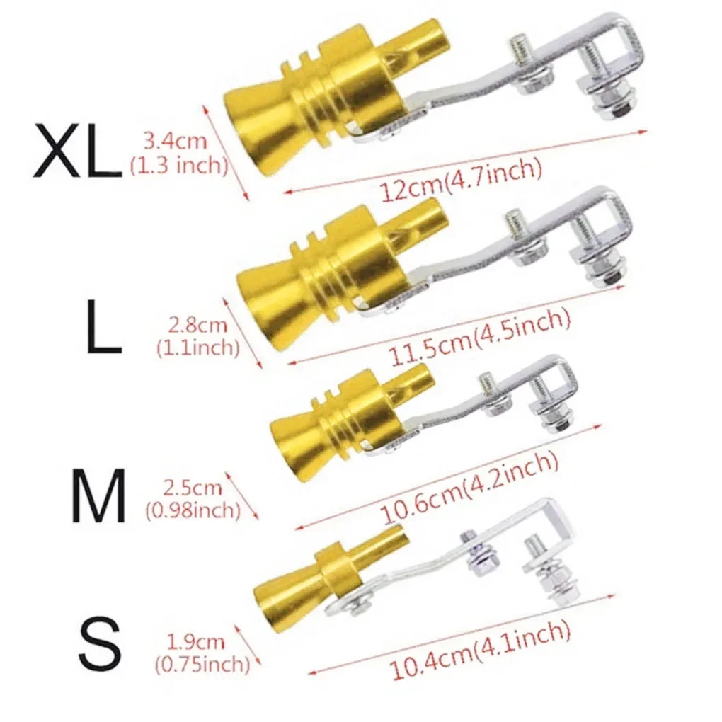 Car Turbo Sound Whistle, Reajuste do veículo, Tubo de escape, Simulação do silencioso, Universal, 1pc