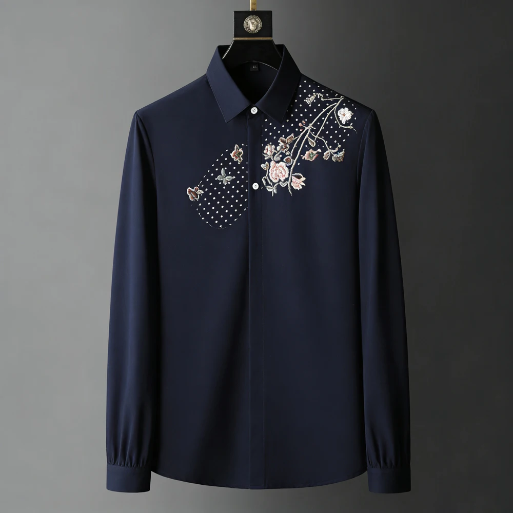 

2026 Men's Light Luxury Business Plant 3D Printed Shirt Long Sleeve Lapel Button Hawaiian Beach Shirt Party Men Clothes For You