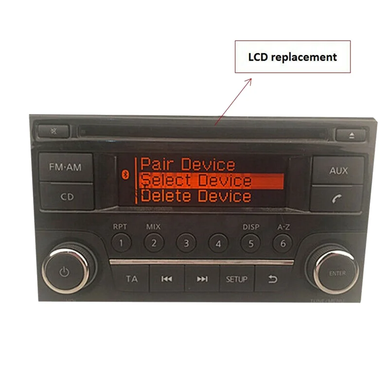 CD-Player FM Radio Pixel ersetzen LCD-Bildschirm für Nissan Juke Qashqai X-Trail Frontier Note Navara Suzuki Äquator