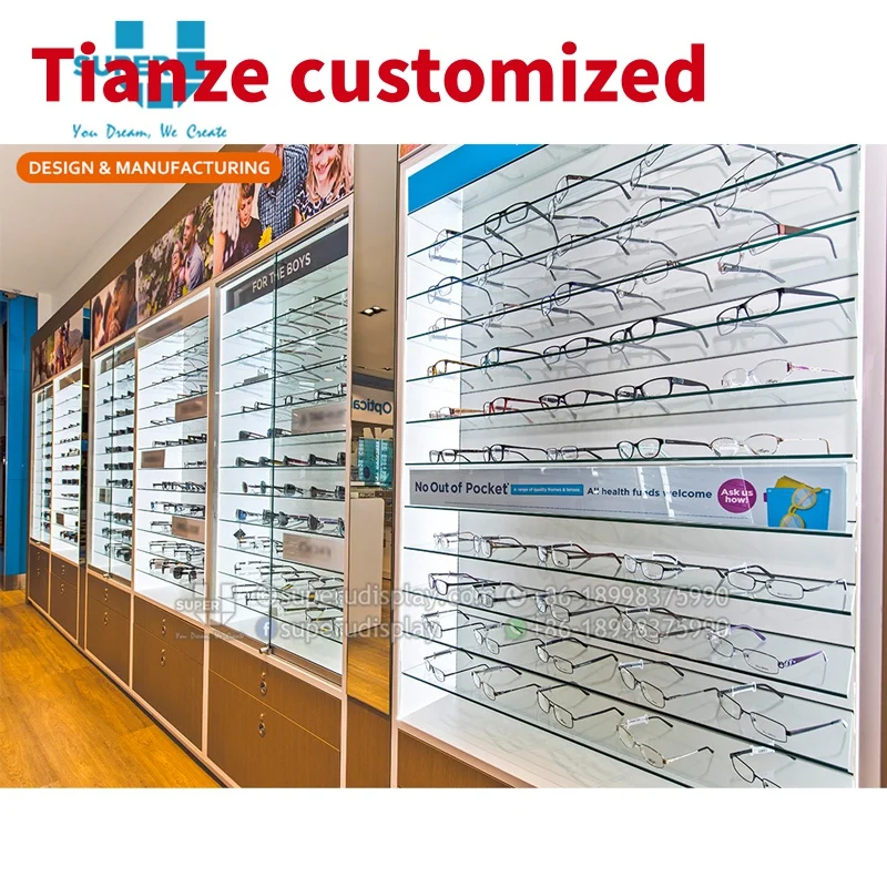 (customized)Optical Shop Accessories Display Shopfittings Interior Decoration Design Modern Optical Showroom