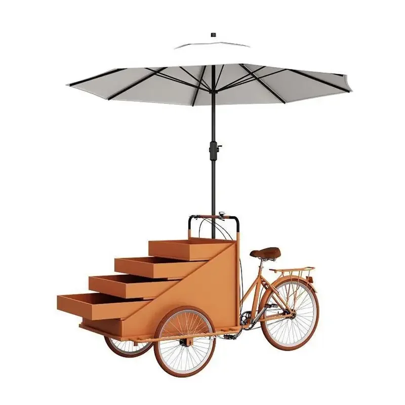 Outdoor camping mobile reverse riding donkey three-wheel stall dining car scenic fruit fishing drink coffee snack float